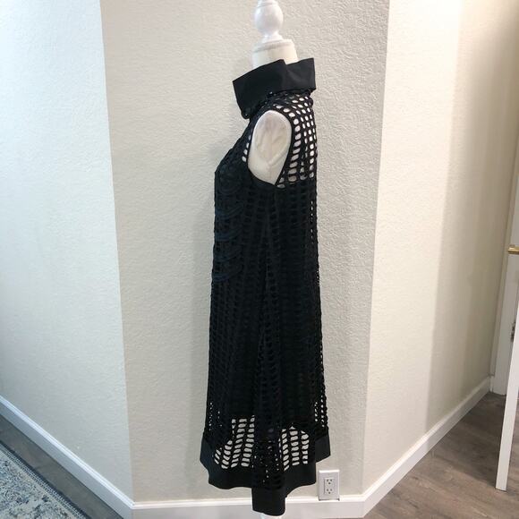 Pier Antonio Gaspari Black Mesh Perforated Net Cutout Retro Dress - Picture 4 of 11